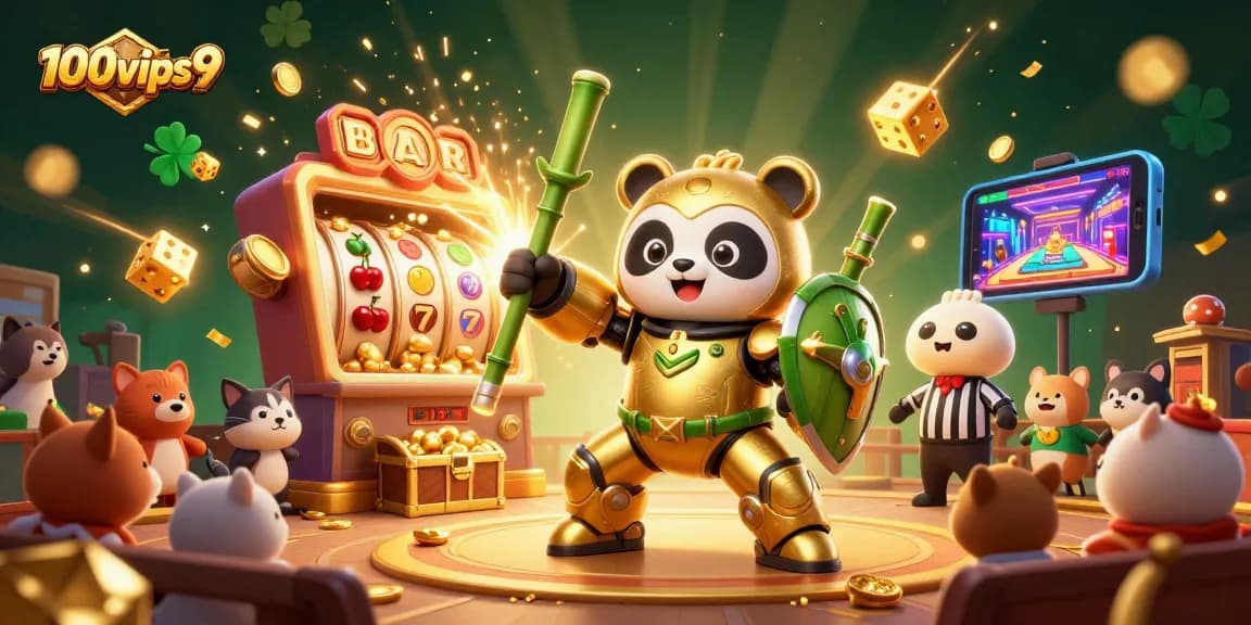 Engage with the thrilling 100vips9 casino scene filled with jackpots, vibrant characters, and dynamic gameplay.