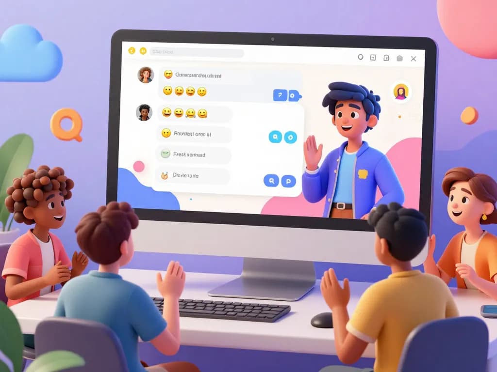Engaging interactive ai chat nsfw scene with animated avatars and vibrant chat interface design.