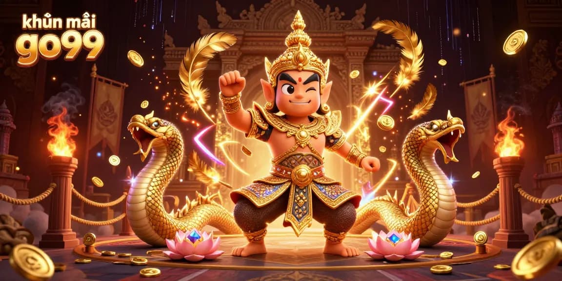 Experience thrilling khuyến mãi go99 with a dynamic 3D illustration featuring casino elements and characters.