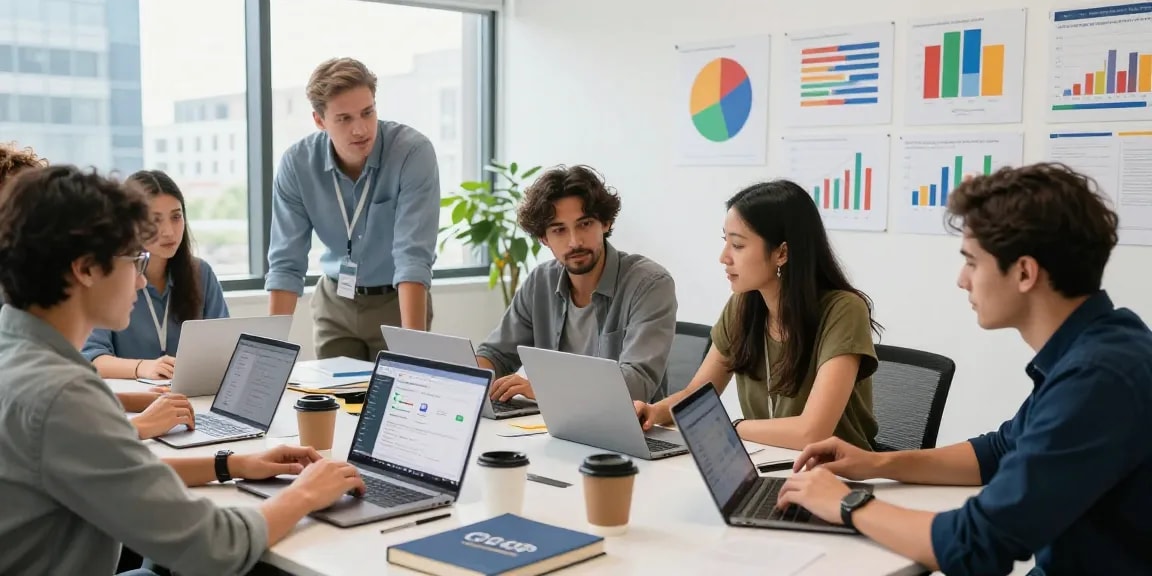 Equipo de la agencia de SEO local revisando estrategias de optimización digital.