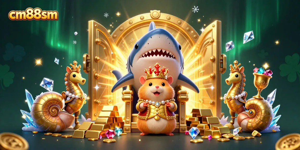 Experience cm88sm excitement with a golden hamster king ruling a treasure-filled casino realm.