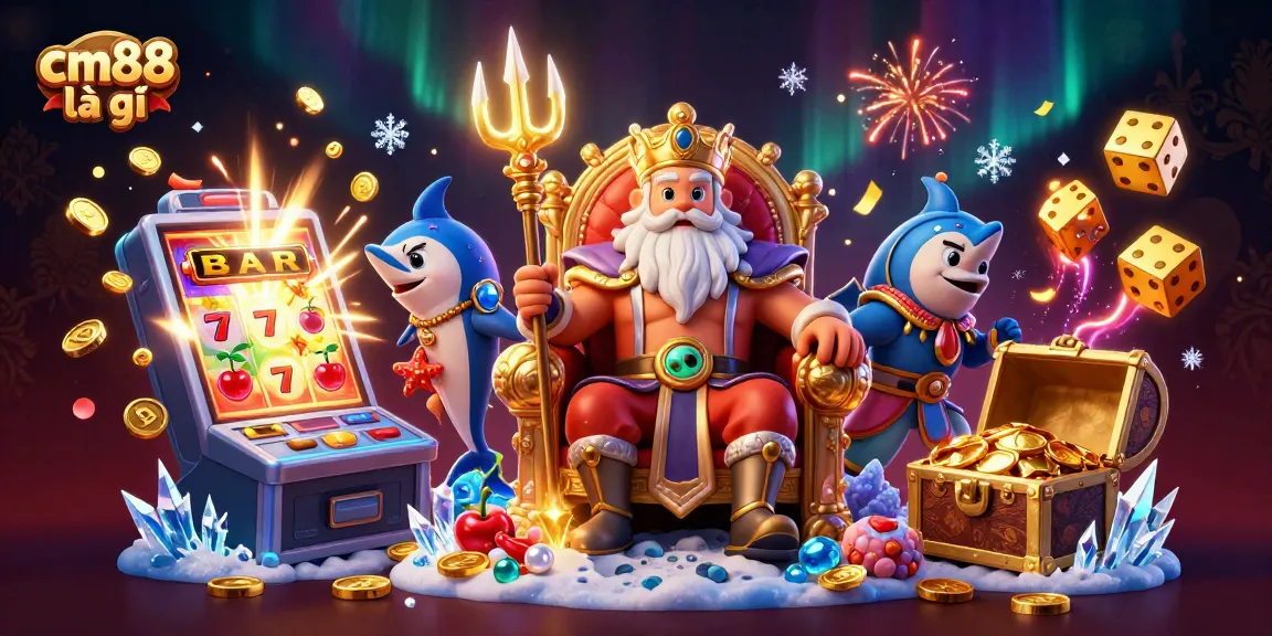 Spin to win with cm88 là gì as a vibrant 3D casino illustration packed with action and energy.