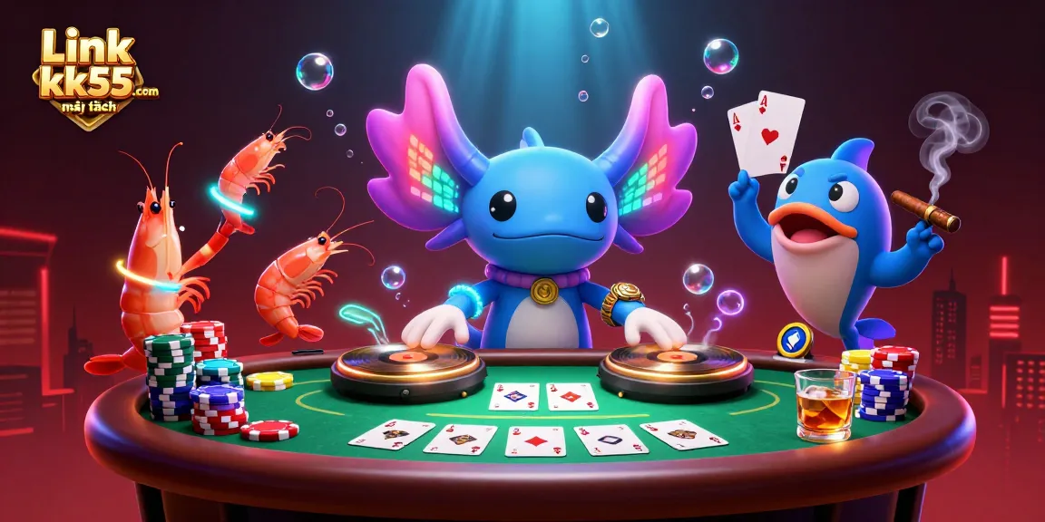 Trải nghiệm Link kk55.com mới nhất cùng DJ axolotl và các trò chơi hấp dẫn.
