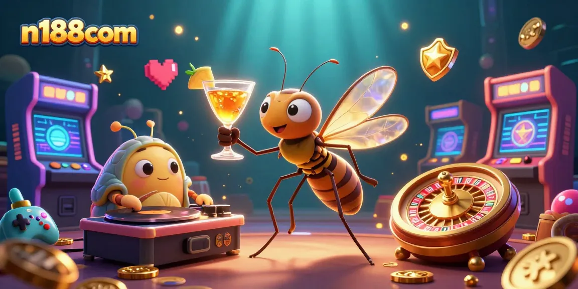 Experience the thrill of n188com with vibrant characters and casino games in a mesmerizing underwater scene.