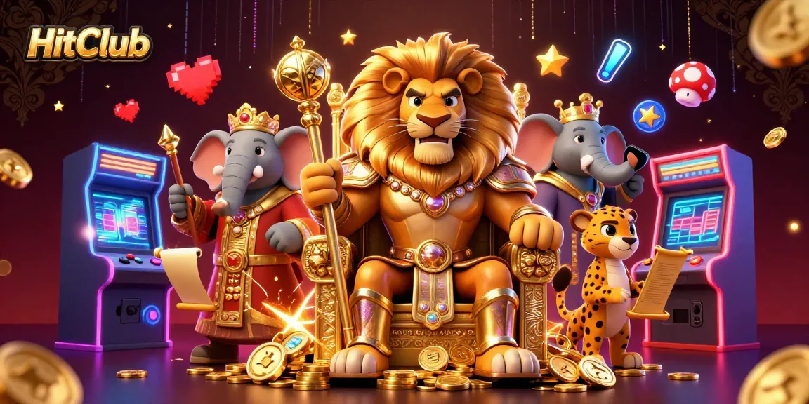 Experience HitClub's vibrant gaming world featuring regal characters and exciting casino elements.