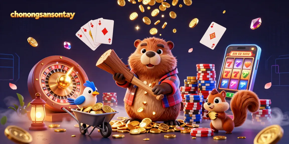 Experience excitement at chonongsansontay by engaging in thrilling casino gameplay with colorful stacks of poker chips and gold coins.