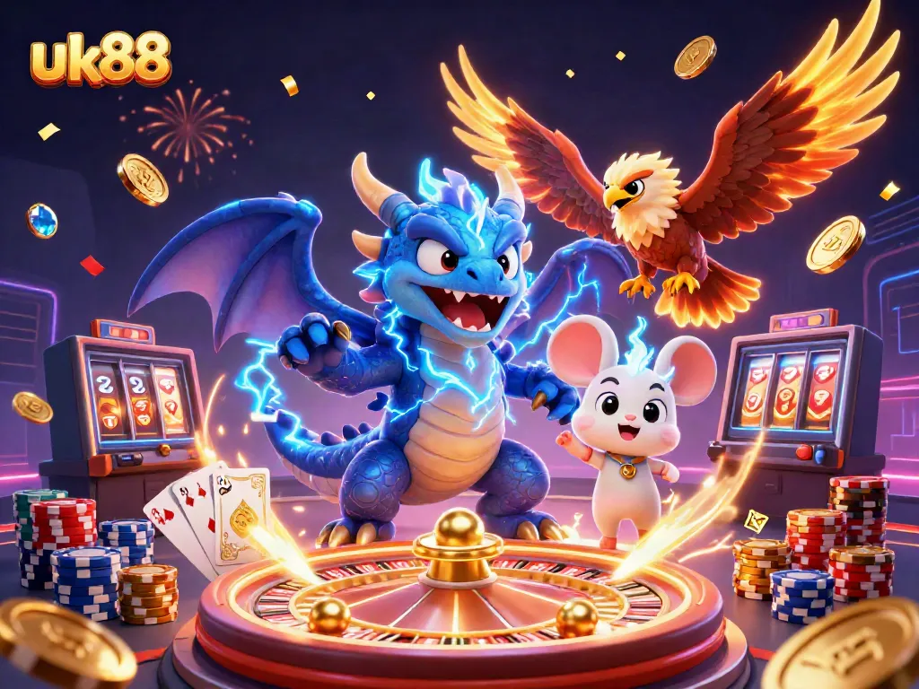 Experience exciting wins with the energetic dragon and hawk in uk88's thrilling casino scene.