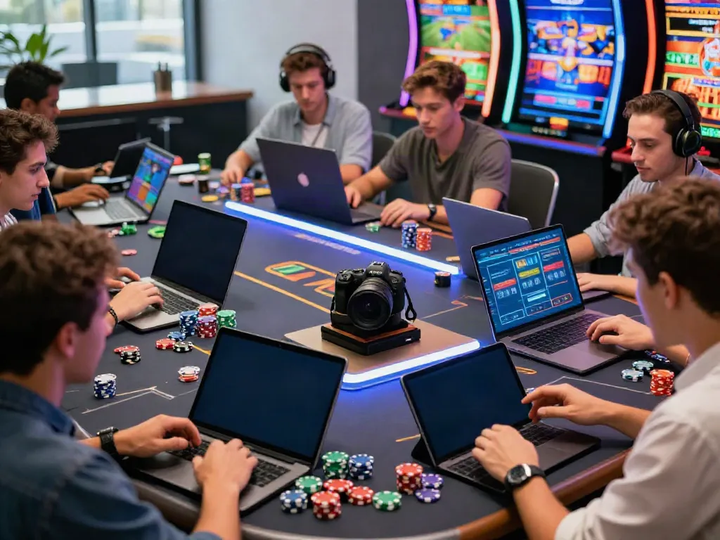 sky88 online gaming scene with diverse players betting on sports and casino games.