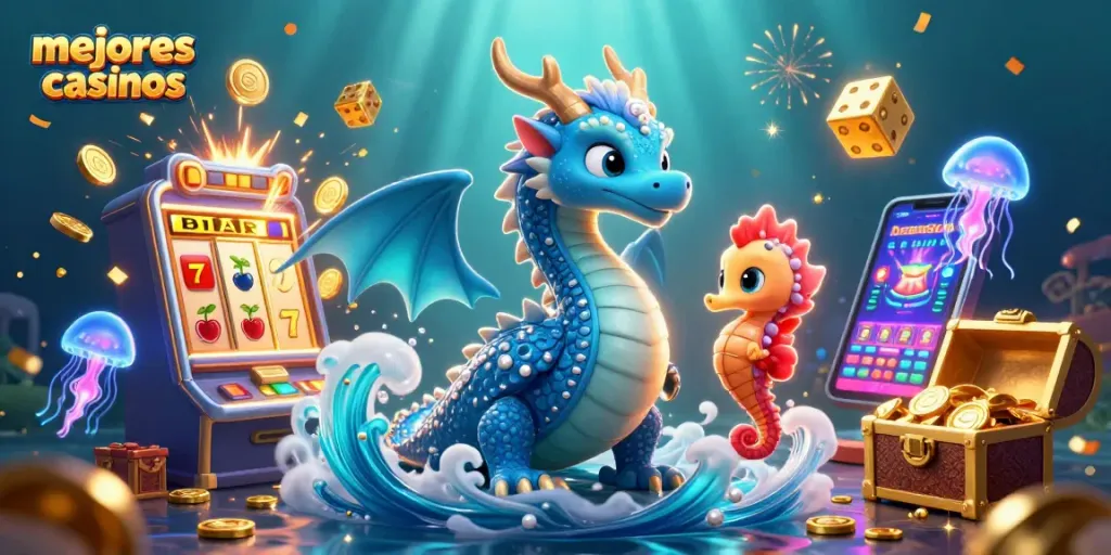 Gana con los mejores casinos mientras juegas con un dragón y caballito de mar en un mundo submarino.