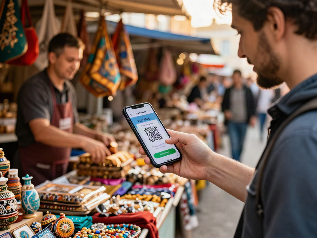 Pago fácil con la app https://payinrussia.com/ en un vibrante mercado ruso.