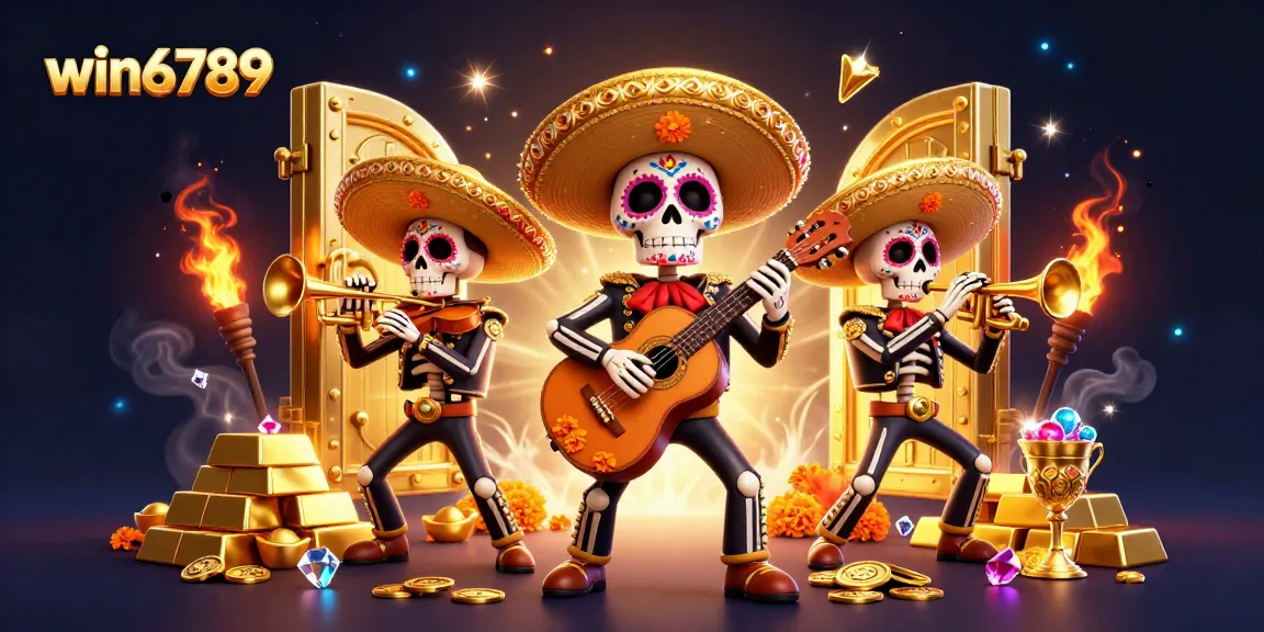 Experience the excitement of win6789 with vibrant casino elements and a mariachi band illustration.