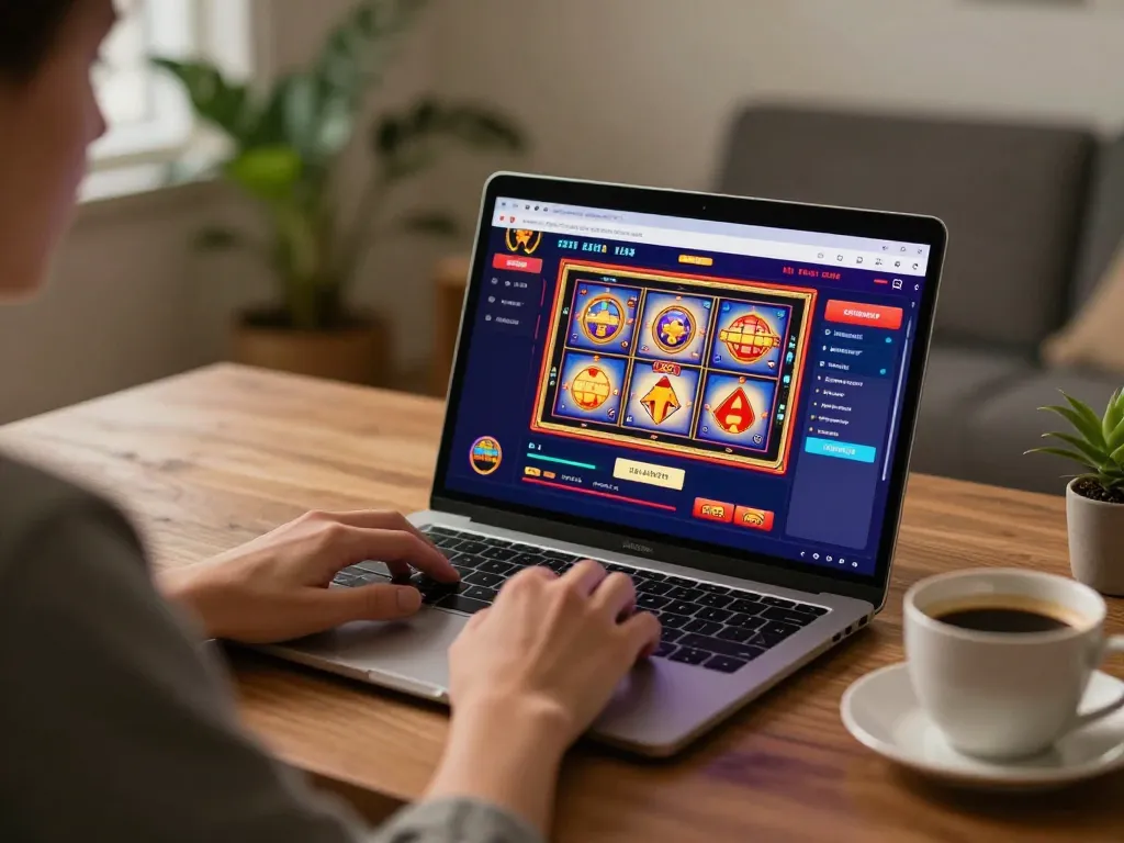 Engage in online gaming with link vào alo8 showcasing a vibrant casino app on laptop screen