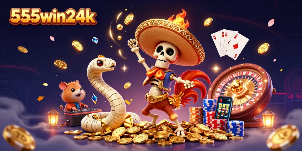 Join the excitement at 555win24k with vibrant casino 3D characters and dynamic gaming elements.