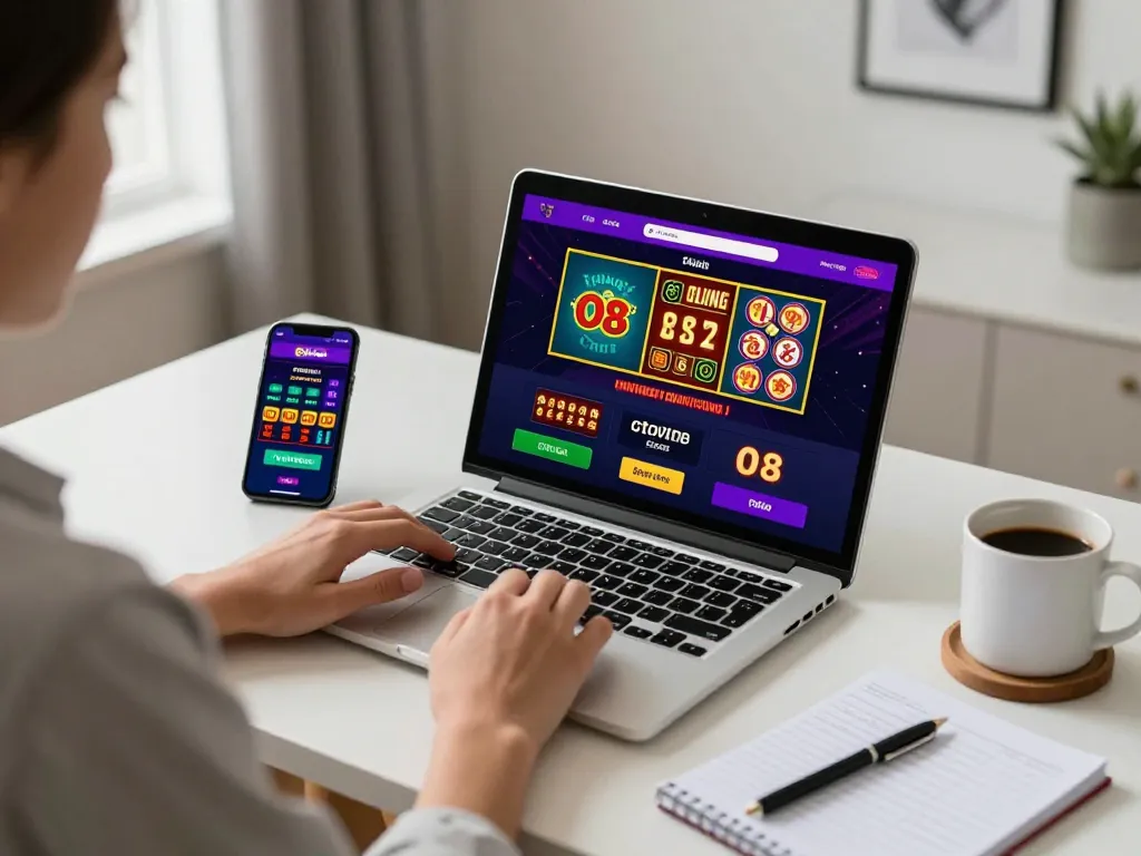 Play and explore O8 online casino games on a stylish gaming setup.