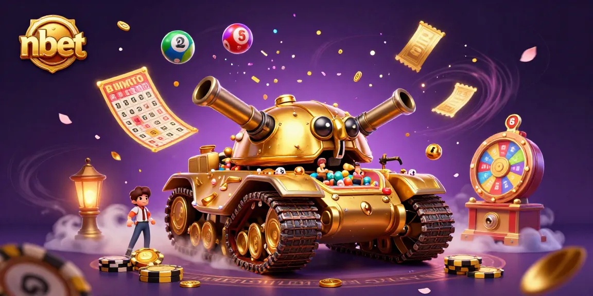 Experience the excitement of nbet in this vibrant casino-themed 3D illustration showcasing dynamic lottery elements.