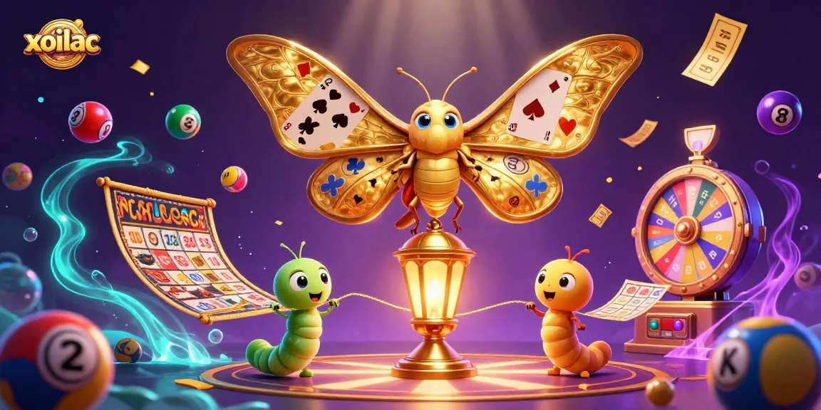 Xoilac brings thrilling lottery action with colorful balls and golden tickets in dynamic casino scene