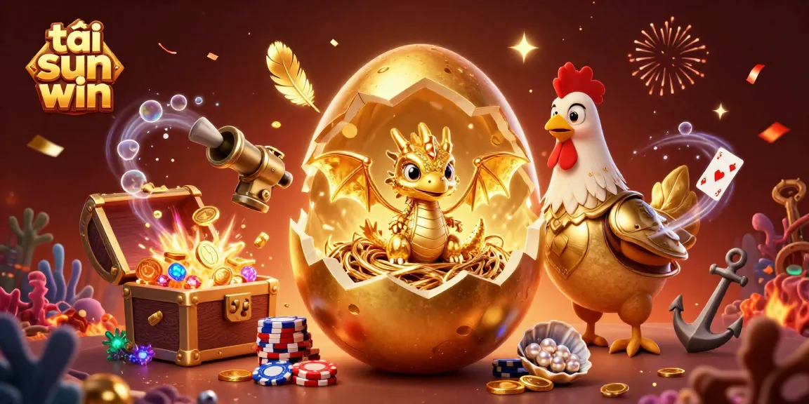 Experience the excitement as you tải sun win, revealing treasures of poker chips, gold, and gaming elements.