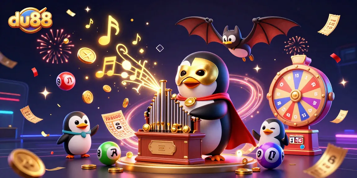 Experience thrilling gameplay with du88 featuring vibrant lottery elements and festive illustrations.